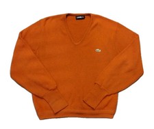 VTG 70s IZOD Men  s Burnt Orange Sweater Made In USA Size L-XL