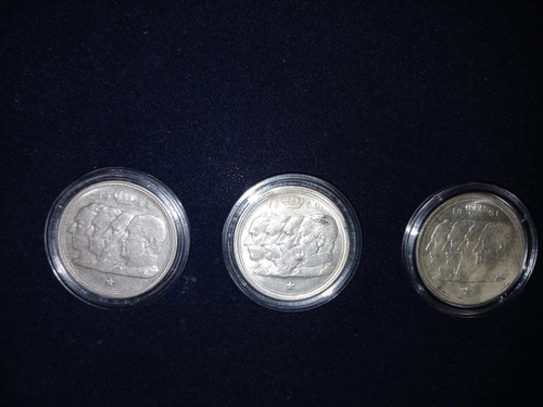 Silbermünzen  Belgien 100 Franc 3 × Sammel Münzen , 1949,50,51 - Bild 3 von 17