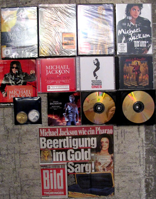 5 DVD s Michael Jackson 6 CD + 2 x 40mm Medaille vergoldet versilbert Musik Pop