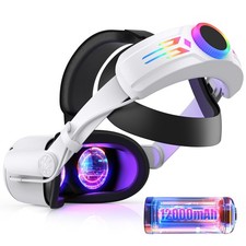 RGB Head Strap with 12000mAh Battery for Oculus Quest 2, Battery Pack for Ext...