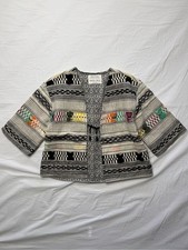 Zara - Black Cream Woven Jacket with Multicolor Embroidery 100 Cotton
