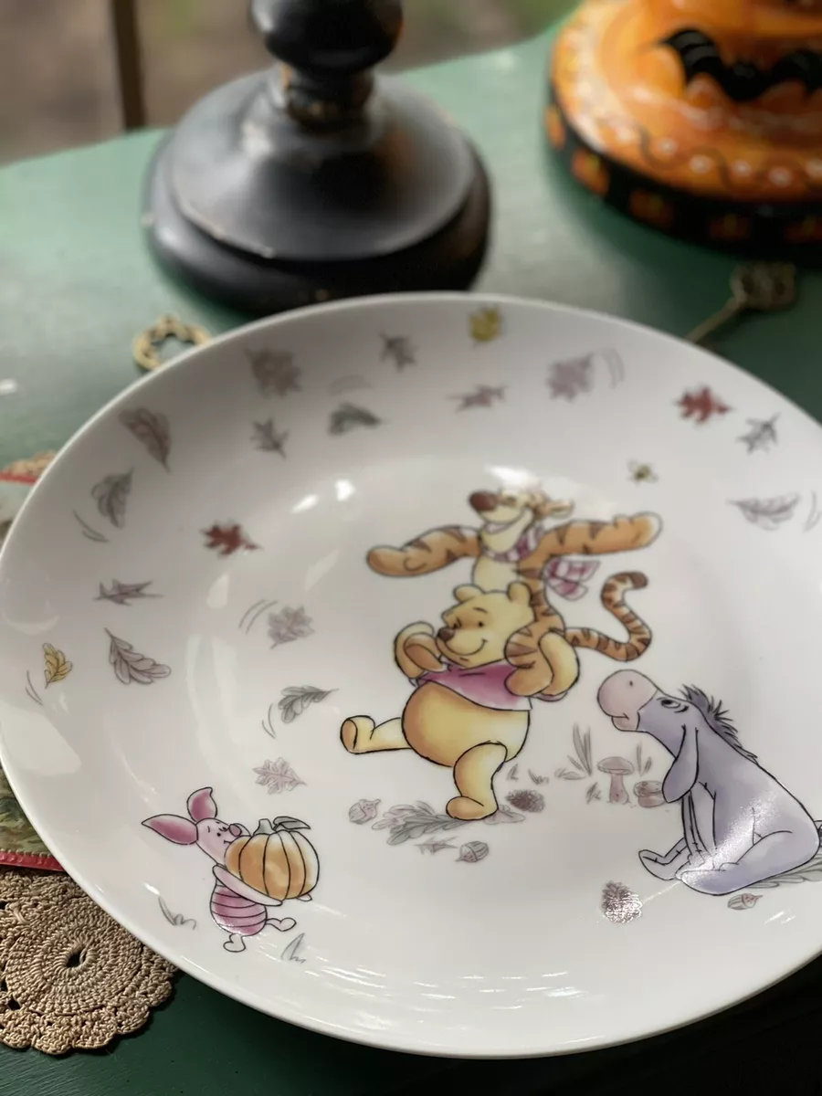 Set of 2 Disney Winnie the Pooh Fall Harvest Dinner Plates New Thanksgiving