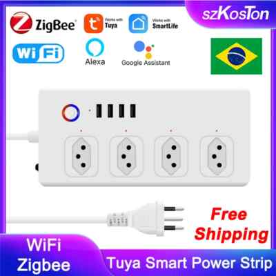 Power Strip Wifi Tuya Smart Plug Power Strip Extension Cord Surge Protector