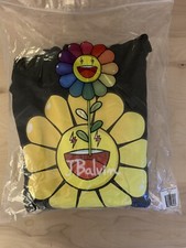 j balvin x takashi murakami black with yellow flower Hoodie Sweatshirt medium 