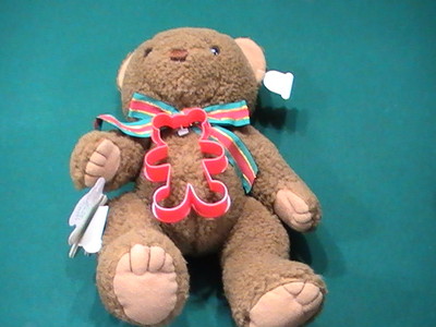 NOS Vtg 1988 Graphics Intl Heartline Ginger Cookie Teddy Bear 13'' Plush Jointed