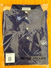 Scotty Cameron Circle T Peter Millar 7 Point Crown Blue Polo Shirt SMALL NEW