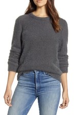 Lucky Brand Women Gray Sweater Long Sleeve Jewel Neck Blouse Top Gray XL Magnet