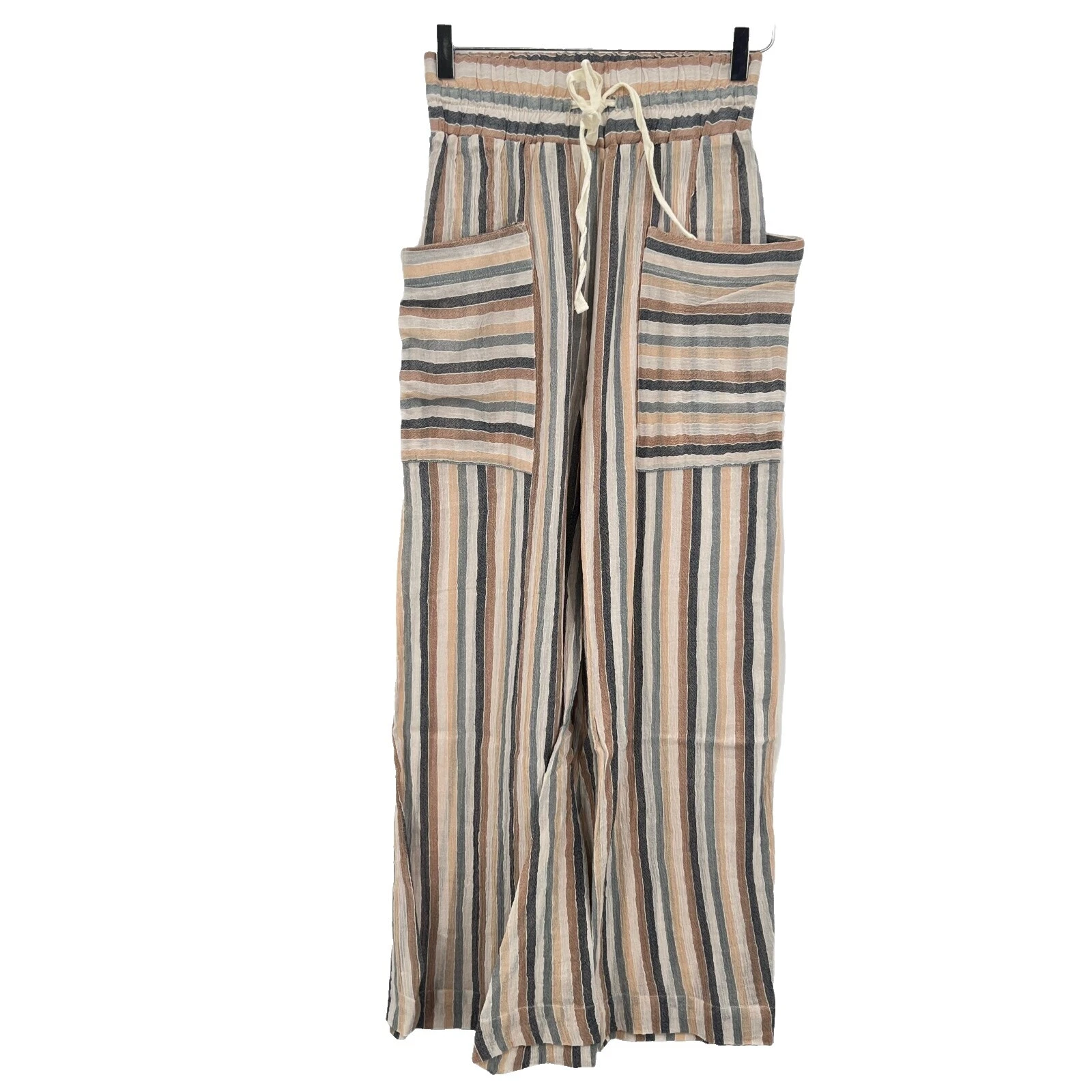 Pantalones cargo de rayas de algodón para mujeres