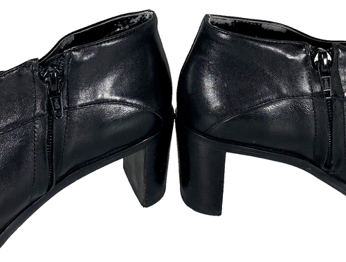 ETIENNE AIGNER Donnie Ankle Boots Womens 5 1/2M Black Leather Side Zip - Picture 6 of 11