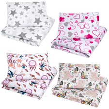 JUNIOR 2 PIECE BEDDING SET BED TODDLER DUVET COVER + PILLOWCASE 120cm x 150cm