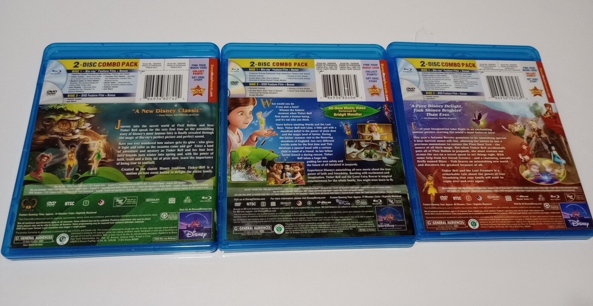 Tinker Bell DVD/Blu-ray Lot, 6 Discs, Great Fairy Rescue