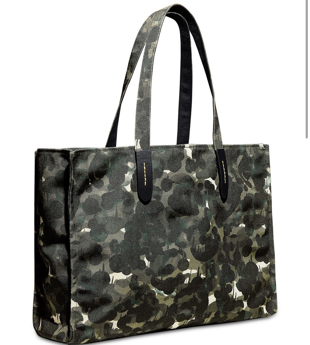 Coach ◆ CA303 Tote 42 Camo Print Rainbow Horse Carriage Coach Recycled Canvas Tote 42 With Camo Print And Rainbow