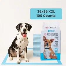 100 Pet Training Pads for Dogs 36x36" Unscented Ultra-Absorbent 2XL Potty Pads