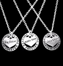 Sister Necklace Set Forever Partners In Crime Big Middle Sister Little Sister