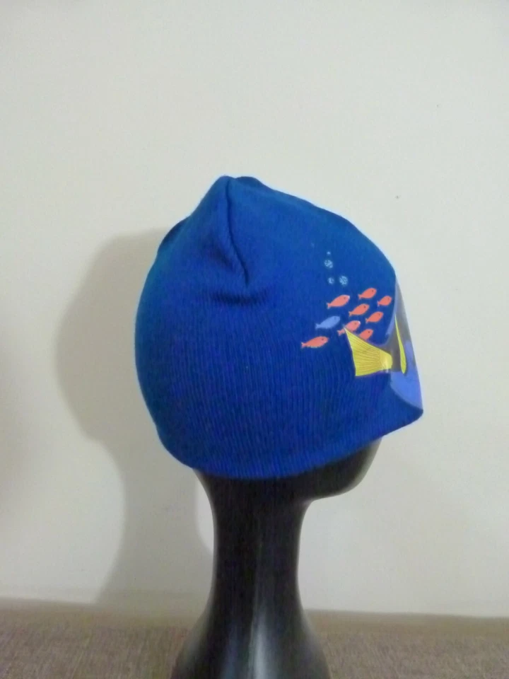迪士尼皮克斯儿童男女通用无檐帽针织多莉亚克力蓝色单码 7-16 年 — 第 3/4 张图片