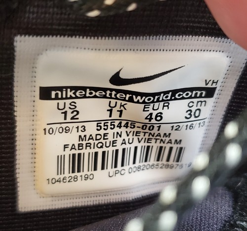 NIKE Size 12 Rosherun GPX Black Grey Camo Air Max React Shoes 555445 001 w/Box! - Picture 11 of 13