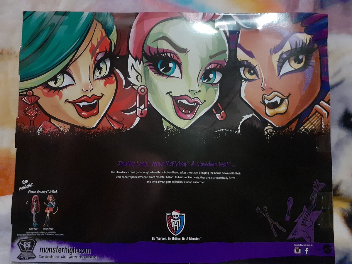 Monster High Fierce Rockers 3 Pack Clawdeen Wolf Jinafire Long