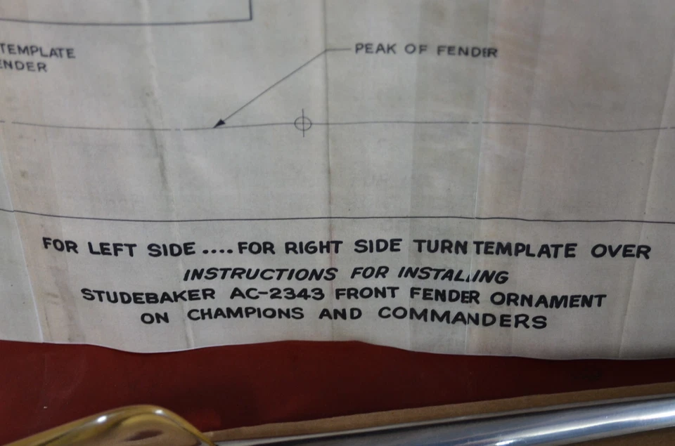 NOS 1955 Studebaker President Commander Speedster Fender Spear Trim Emblem Box - Image 3 of 4