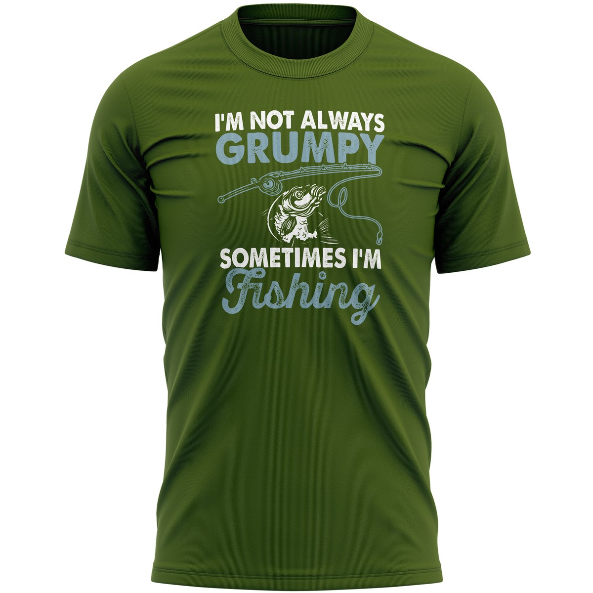 Mens Funny Fishing T Shirt Not Always Grumpy Sometimes I'm Vintage Dad Gift