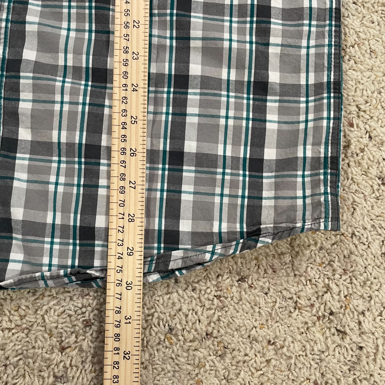 Carhartt Relaxed Fit Mens Medium Gray Green Plaid Casual Work Short Sleeve Shirt thumbnail 7