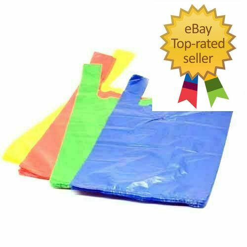 Large Jumbo Blue RED Strong Recycled Eco Plastic Vest Shopping Carrier Bags eBay