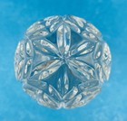 Vintage Polished Clear Cut Crystal Glass Egg Paperweight Glass Pedestal Heavy — photo 3