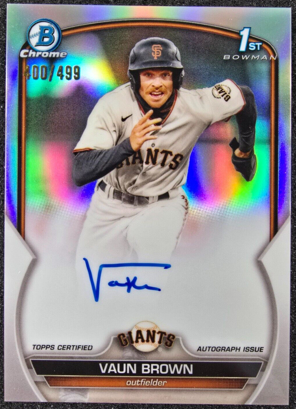 2023 Bowman Chrome 1st Refractor Auto /499 Vaun Brown #CPA-VB