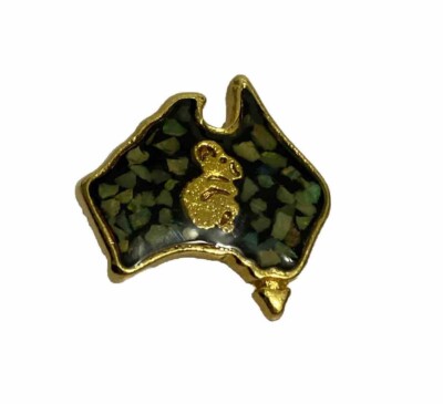 Vintage Australien Koalabär Damen Brosche goldfarben Vintage