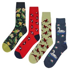 NWT Bird 2 Dress Socks 4 Pack Novelty Men 8-12 Crazy Fun Sockfly