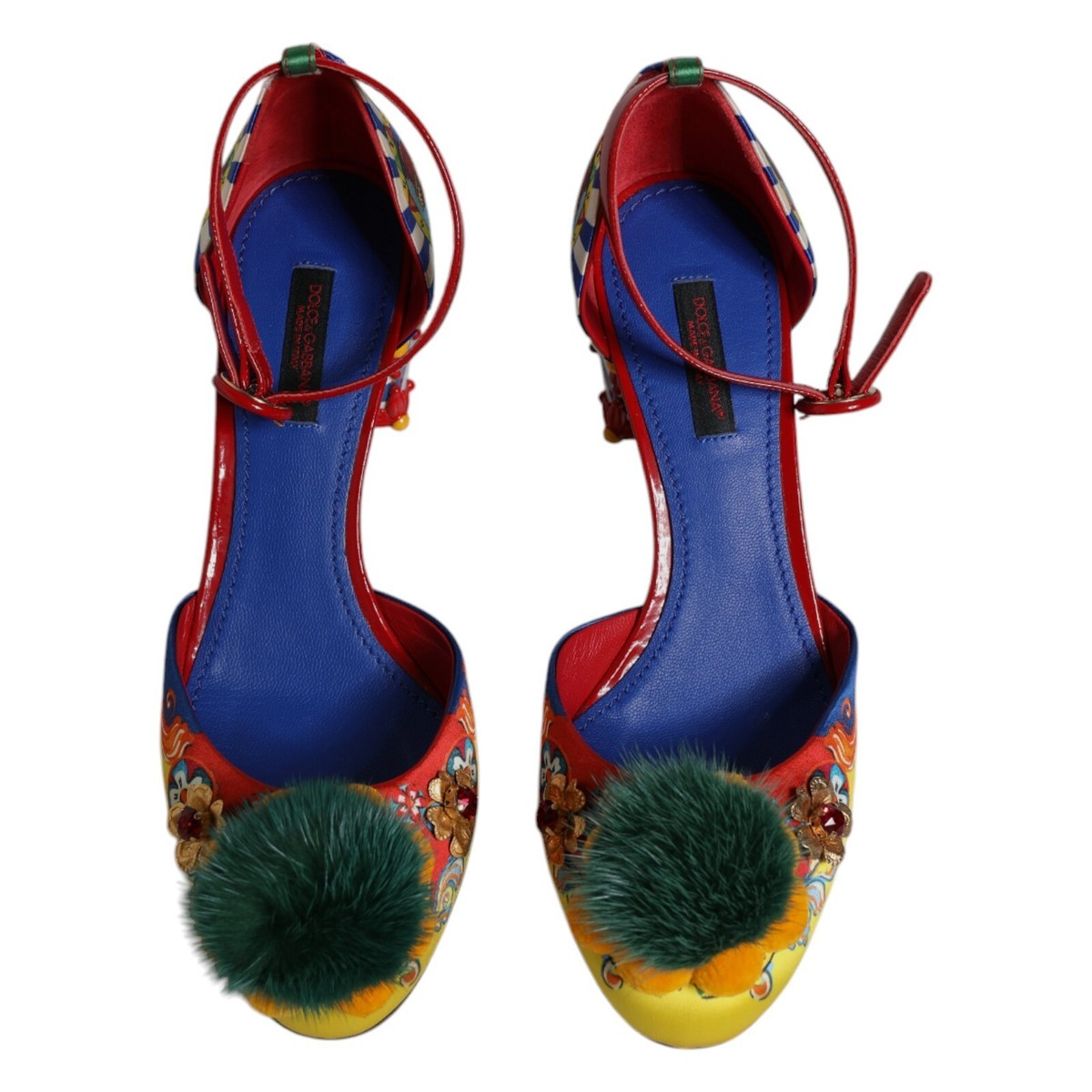 D&G サンダル　36 DOLCE & GABBANA Shoes Multicolor Carretto Crystal Fur