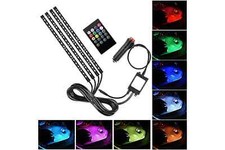 4 Strisce LED Sottopedali Auto 18 LED con Telecomando e Sensore Musica RGB