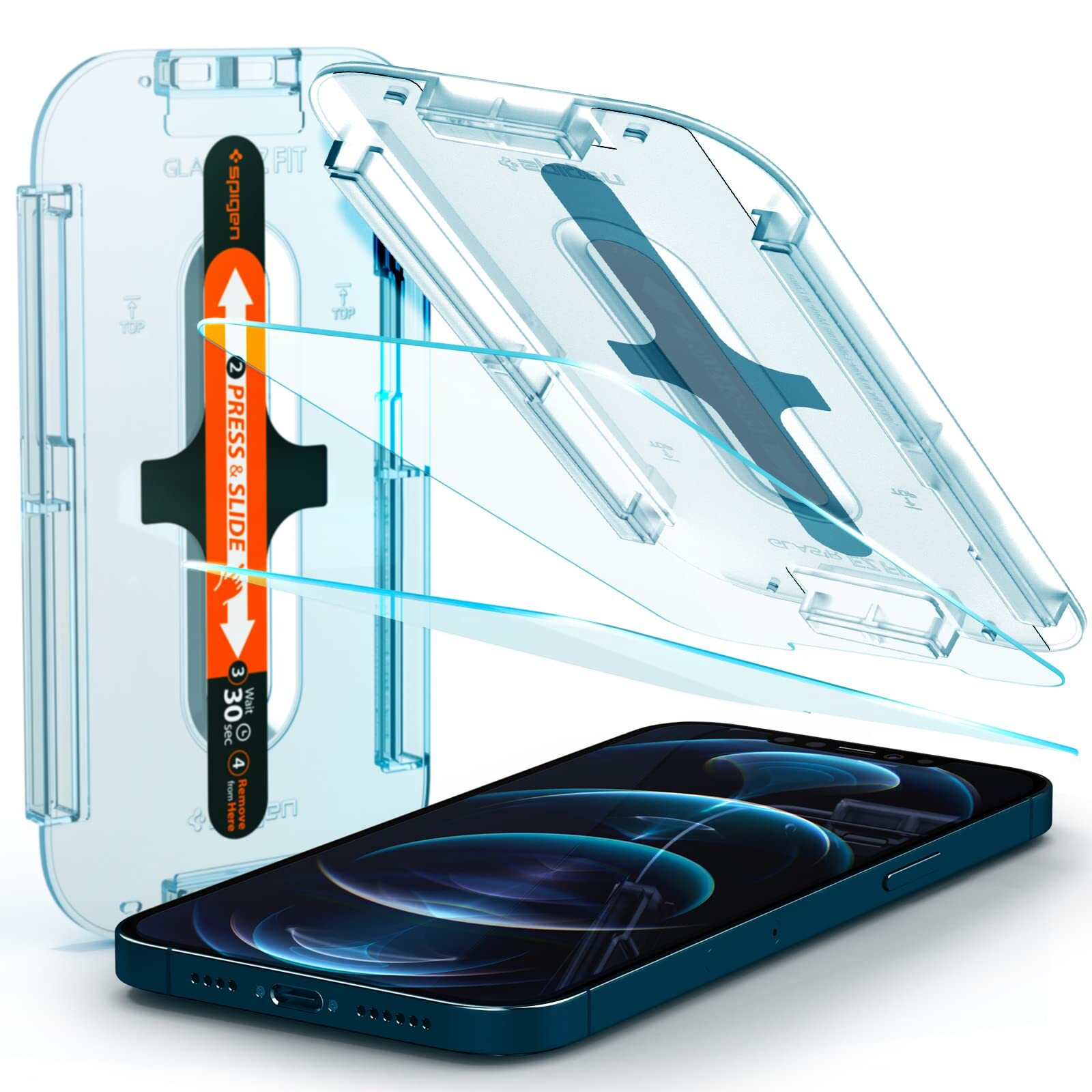 Spigen Glas.tR EZ Fit Vetro Temperato compatibile con iPhone 12 Pro Max 2 Pez...