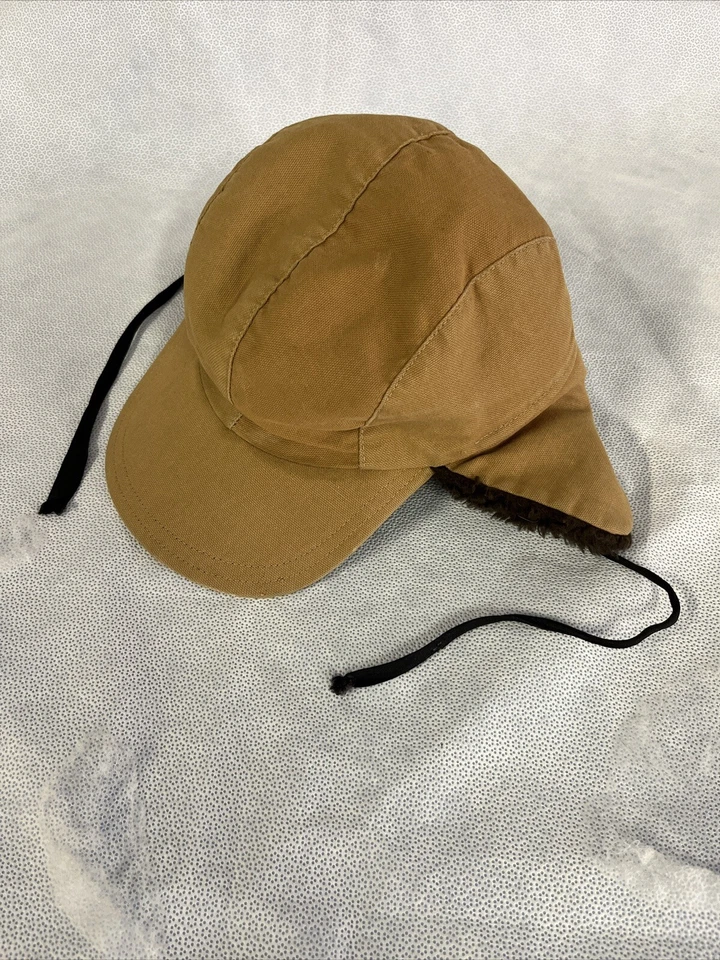 Sombrero de caza de trabajo de lona marca Beaver estilo trampero orejeras talla M 7 1/4 58 EE. UU. Foto 3 de 4