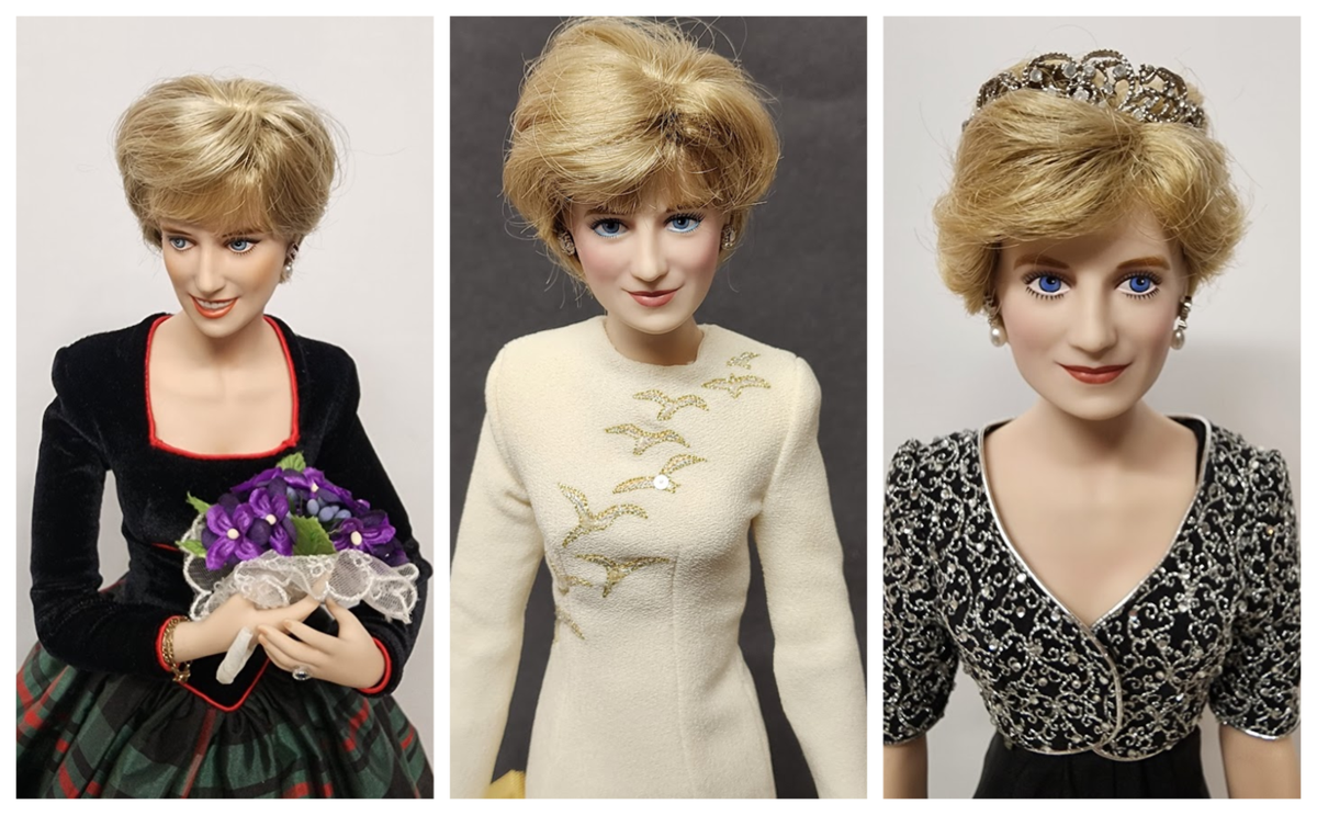 ダイアナ ダイアナ妃 人形 ポーセリンドール フランクリンミント 1/4ドール Princess Diana Dolls - Set Of 4 - Franklin Mint *NEVER REMOVED