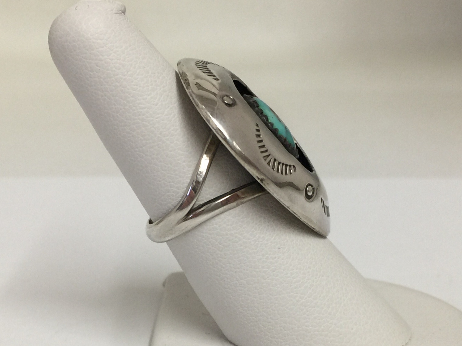 Large Native American Turquoise Shadowbox Sterlin… - image 3