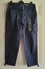Tommy Hilfiger Women Navy Cargo Cotton Pants Bottom Strapes Size 6