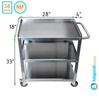 AmGood Stainless Steel Utility Cart | 18" Wide X 32 Long X 33" High | 3 Shelf