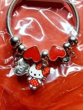 kids SILVER POLKA DOT HELLO KITTY CHARMS BRACELET