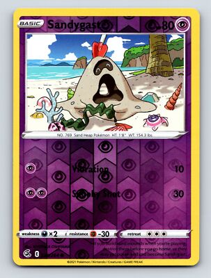 Basic Sandygast HP 80 Vibration Attack Rare Purple Sandy Pokemon