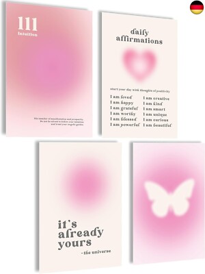 Aura Poster Set Bilder Body Mind Soul Heart Aesthetic Style Preppy Room Decor