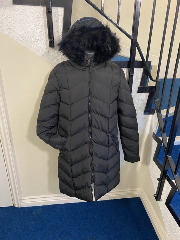Boohoo Black Puffer Parka Women’s Coat Brand New Size Uk 12 - Image 3 of 4