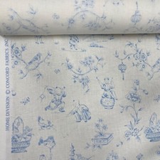Toile de Jouy BAUMWOLLE Vorhang Concord Stoff Polster Kissen UK 54" Duck Egg