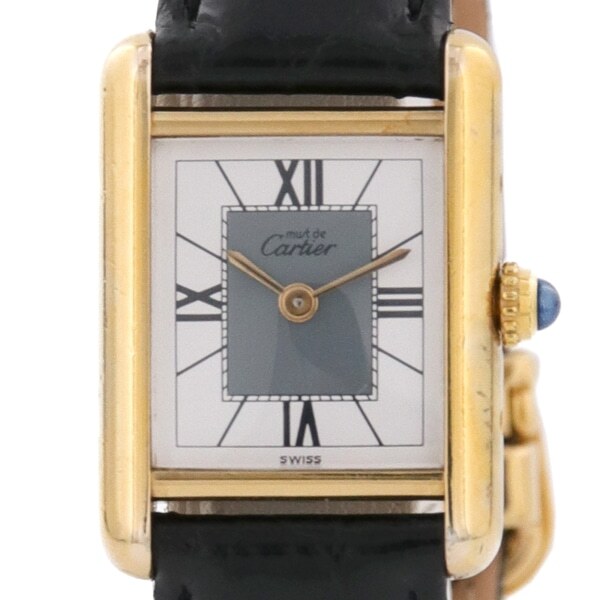 CARTIER] Vintage Cartier Must Tank SM Vermeil Quartz Used