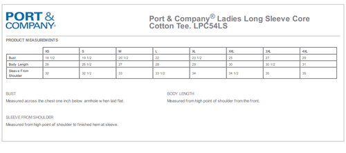 5 Pack Of Port & Company Womens Ladies Long Sleeve Core Cotton T-Shirt - LPC54LS - Picture 2 of 16