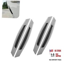 4Pcs Reflective Car Door Edge Guards, 6.7x0.8 Inch Car Door Edge Bump white