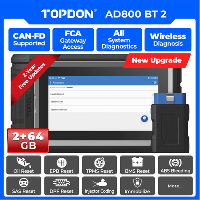 2025 TOPDON AD800BT 2 OBD2 Car Scanner Engine ABS SRS SAS TPMS Diagnostic Tool 
