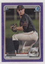 2020 Bowman Draft Chrome Purple Refractor 196/250 RJ Dabovich #BD-148 09wc