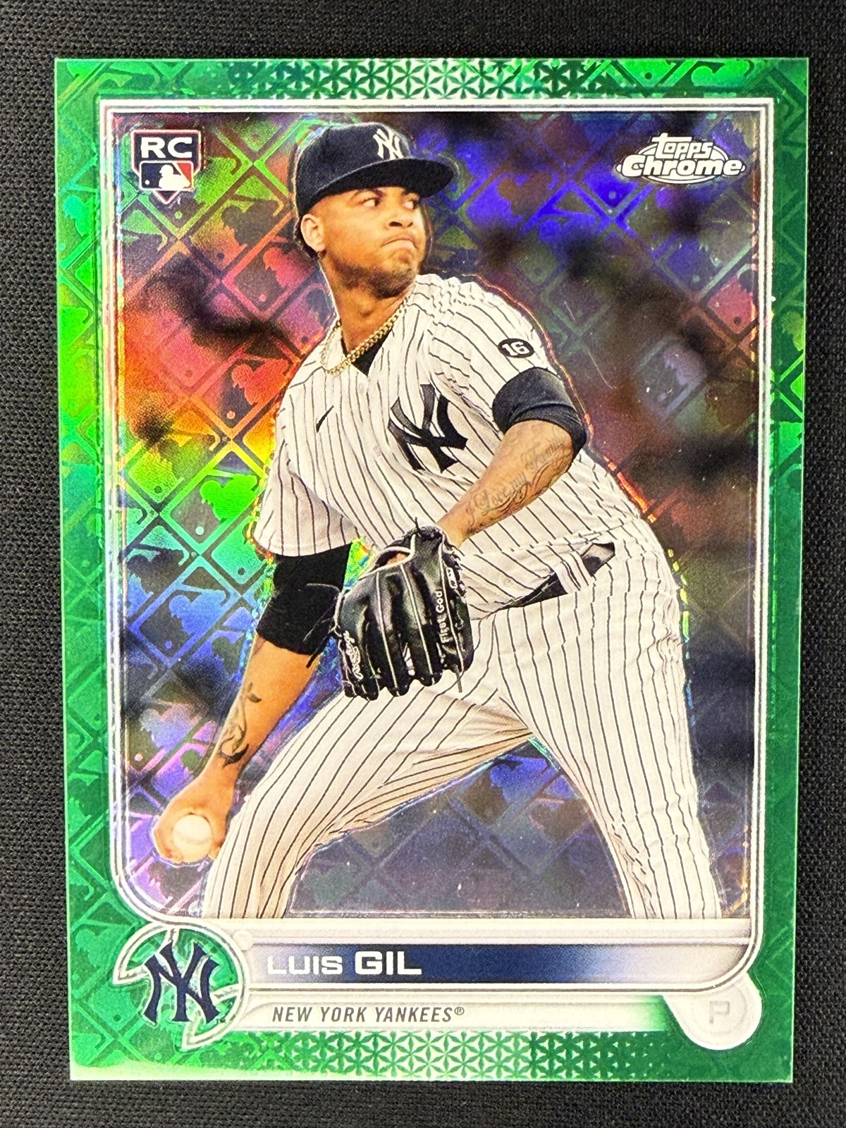 2022 Topps Chrome Logofractor Edition - Luis Gil #10 Green Refractor /99 (RC)