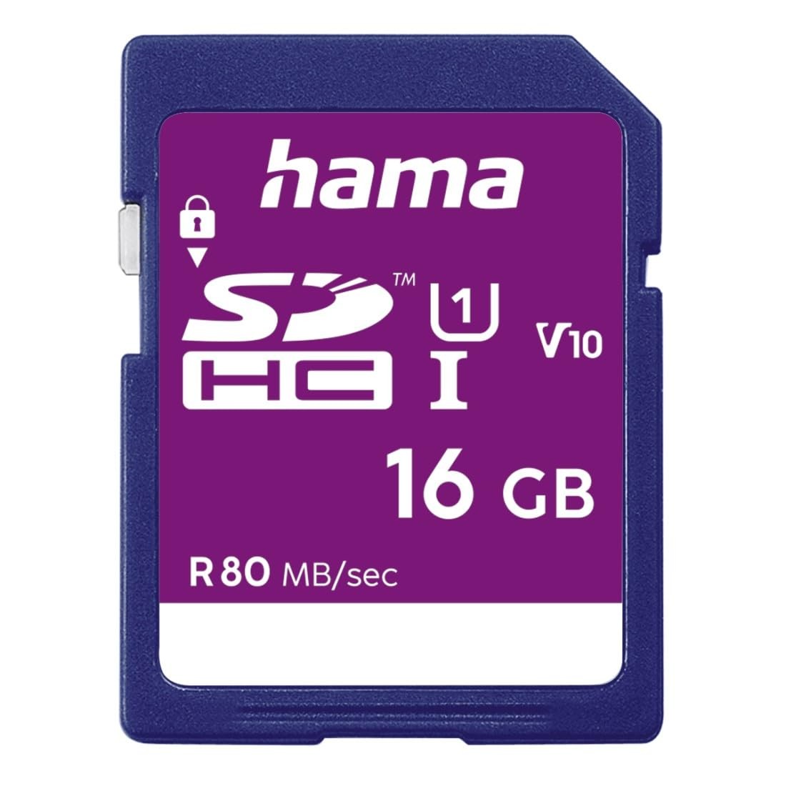 Carte mémoire SDHC résolvant le manque d'espace photo 16 Go Classe 10 couleur bleu