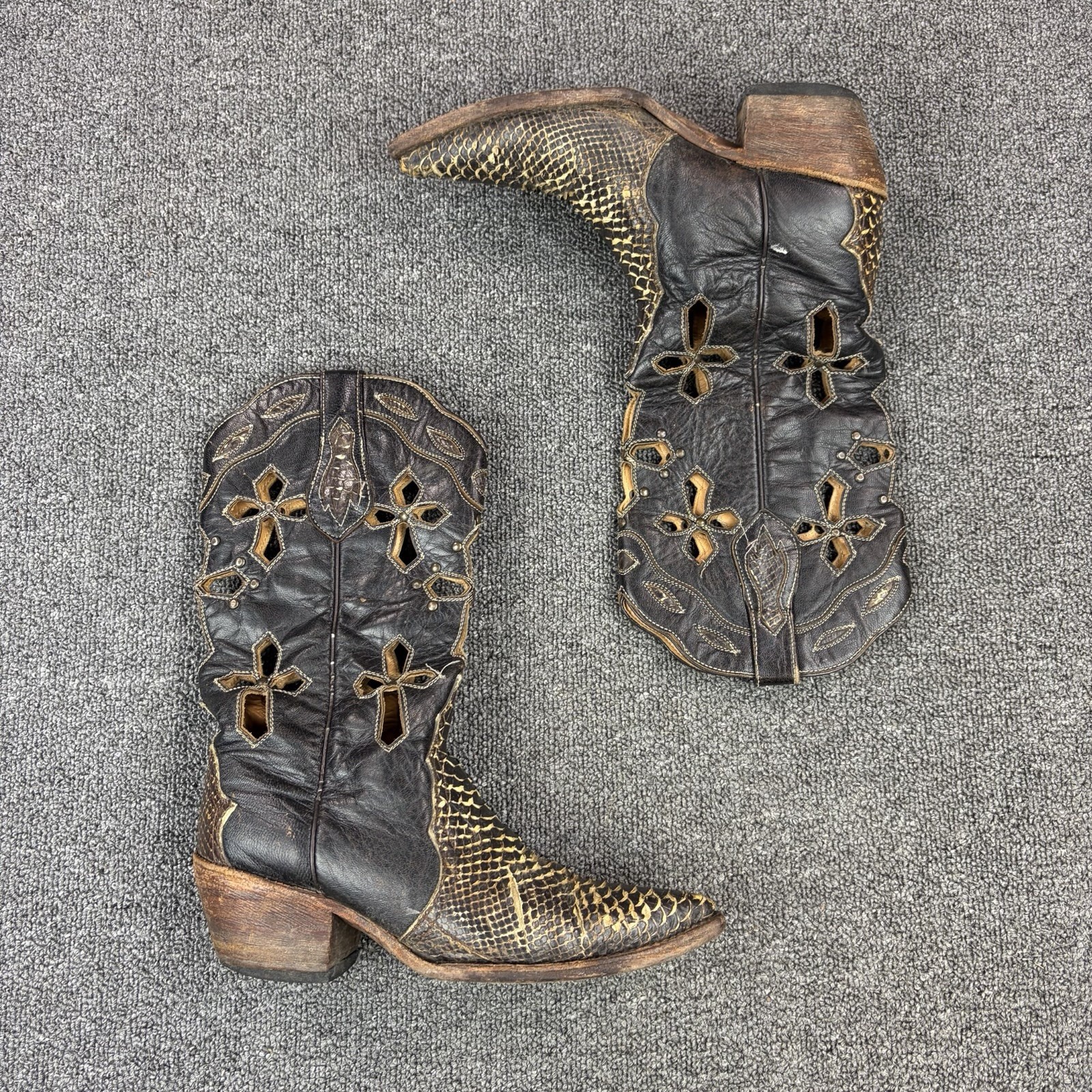 Ferrini Genuine Python Western Exotic Cowboy Boot… - image 1